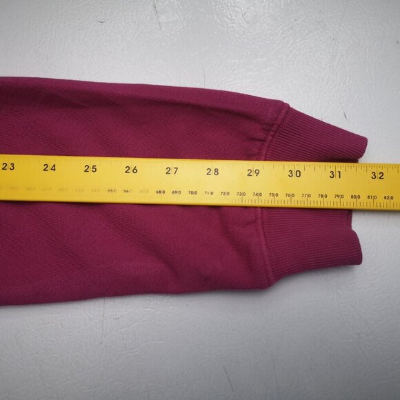 Peloton Ladies Size Large Terry Lined Dark Rose Made in USA Sweat Shirt - Picture 9 of 11